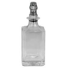 Spirituosen Karaffe Ente Glas verchromt eckig 750ml Bar Deko Geschenk Karaffe