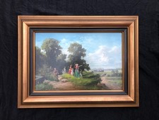 Altes Ölgemälde - Jos. WOROVSKY - polnischer/russischer Maler - SONNTAGSAUFLUG