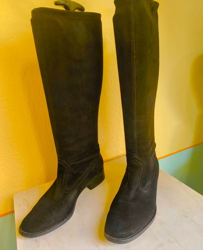 Wildlederstiefel schwarz