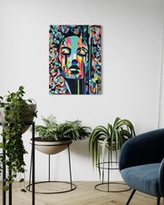 ORIGINAL Acryl Bild Gemälde Frau Abstrakt Malerei Kunst Modern Erotik HANDGEMALT