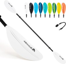 Abahub Kajak Paddel verstellbar 220cm bis 240cm Aluminium Doppelpaddel, weiß