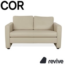 Cor Conseta Leder Zweisitzer Creme Greige Sofa Couch