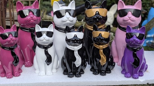 Deko figur katze mit - katze, brille
