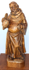 Holzfigur geschnitzt, Mönch