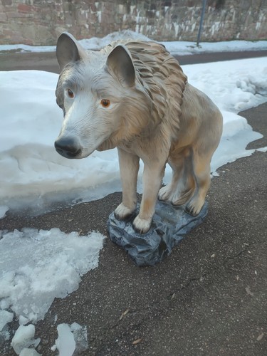 Wolf figur lebensgroß stehend - figur,