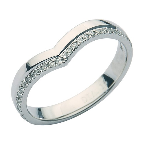 Platin ring gebogen wishbone - platin,