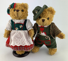 Plüsch Teddy Bär Tracht Dirndl Trachtenpaar 2er Set 30 cm aus Sammlung / Vitrine