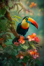 Wandbild: Tukan sitzt auf