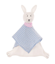 Ikea Fabler Kanin Schmusetuch Hase blau weiß kariert 2 -lagig rabbit Kuscheltuch