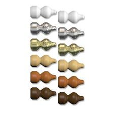 Endstücke für klassische Gardinenstangen 28 mm Ø (2 Stück), Kunststoff bzw. Holz