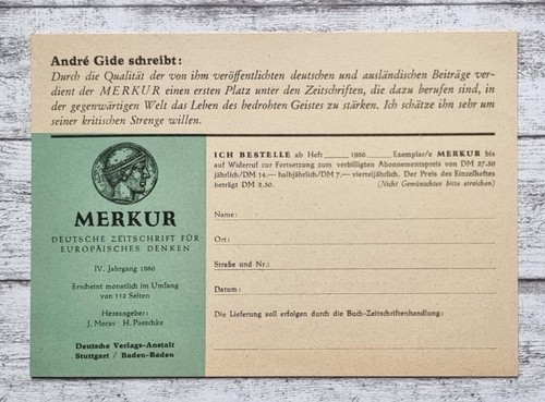 1950 merkur zeitschrift denken - zeitschrift,