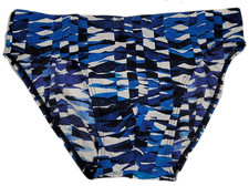 Naturana Herren Bademode Männer Badehose Slipform blau-schwarz-weiß Gr. S - XXL