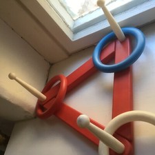 DDR Spielzeug - Ring-Wurfspiel weiß rot blau