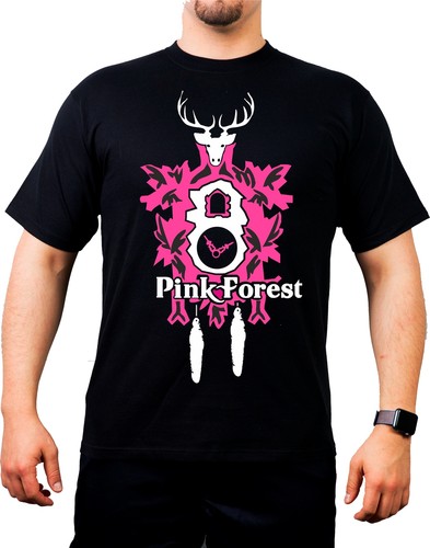 Shirt black pink forest - t-shirt,