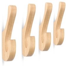 4 Stück Kleiderhaken Holz