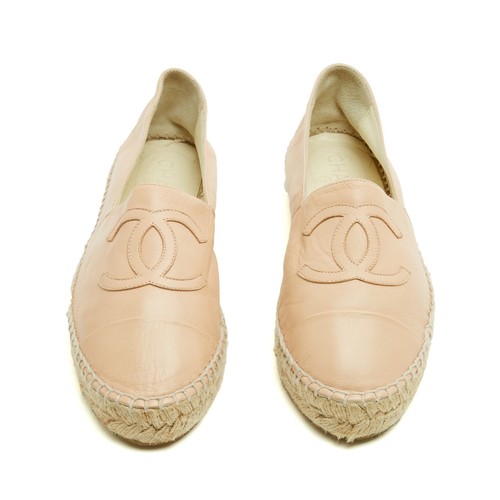 Chanel espadrilles cuir rose - chanel,