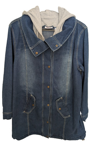 Damen jeansjacke mit - jeansjacke, kapuze