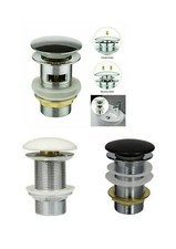 Ablaufgarnitur Ablaufventil Pop Up Ventil Waschbecken Waschtisch WEIß SCHWARZ