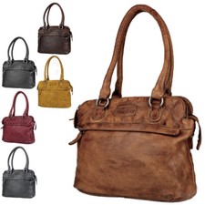 VEN-TOMY • DAMEN HANDTASCHE AUS WASCHLEDER LEDERTASCHE SCHULTERTASCHE SCHWARZ416