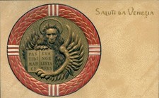 Präge Wappen Ak Venezia Venedig Veneto, Markuslöwe, Pax Tibi Marce... - 11123107