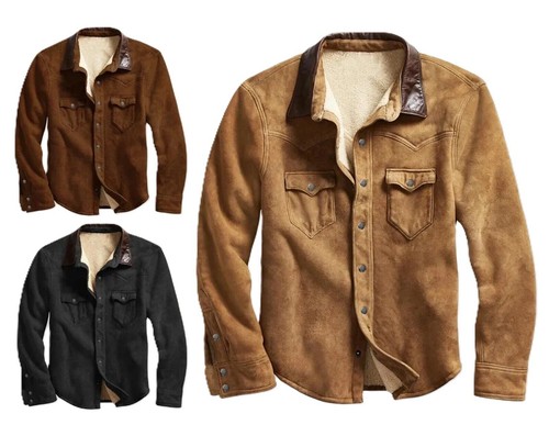 Herren echt wildleder trucker - wildleder,