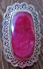 Rubin Zoisit Ring 925 Silber