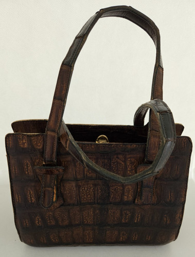 Vintage leder tasche kroko - vintage,