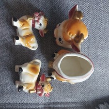 Figürliche Salz und Pfefferstreuer Porzellan Kuh