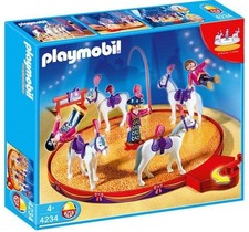 Playmobil 4234 Zirkus Pferde Dressur mit Drehmanege 4 Pferde 3 Playmobil Figuren