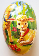 Pappmaché Papp Osterei Füllei Osterlamm Befüllen Candycontainer Vintage