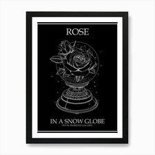 Rose in einer Schneekugel