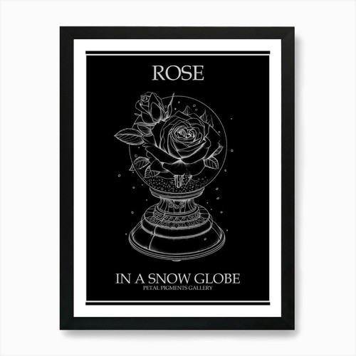 Rose einer schneekugel - rose,