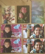 7 Glückwunschkarten zum Geburtstag, Postkartenformat