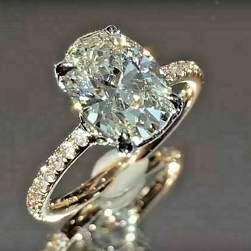 Gelbgold finish oval - 3, kt