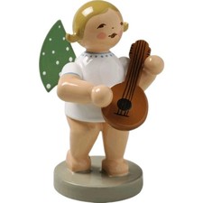 Wendt & Kühn Engel mit Mandoline stehend blondes Haar 650/4 Orchesterengel - NEU