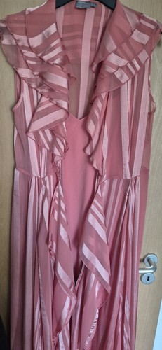 Maxikleid rosa rüschenkleid - maxikleid,