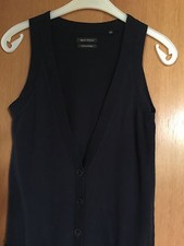 Strickjacke Strick Weste Marc O'Polo Blau XS BW + Cashmere Armlos V-Ausschnitt  