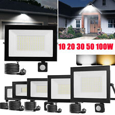 LED Fluter Mit Stecker Bewegungsmelder Scheinwerfer 10-100W Außen Strahler Lampe
