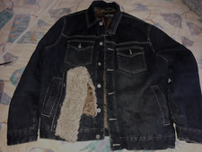 Dunkelblaue Jeansjacke von Casa Blanca,  Gr. M, mit abnehmbaren Pelzkragen