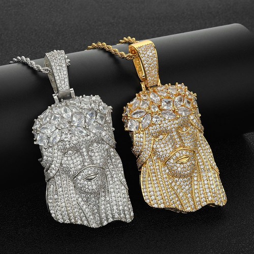 14k vergoldet iced jesus - 14k, cz