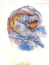 Etro Paisley Seidentuch blau