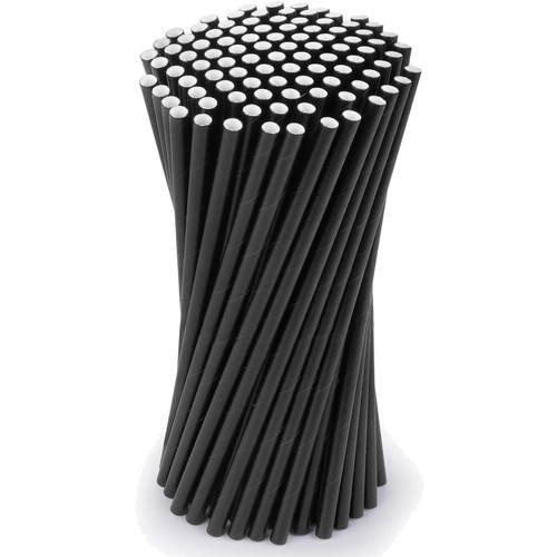Papierstrohhalme schwarz - papierstrohhalme,