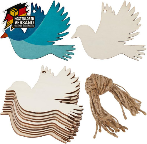 Unlackierte holzvögel set - unlackierte,