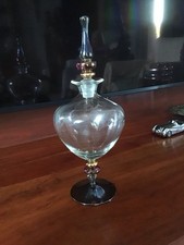 Glas Karaffe  Gold und Emalie Auflage - dekorativ Sehr Bilder Top Zustand