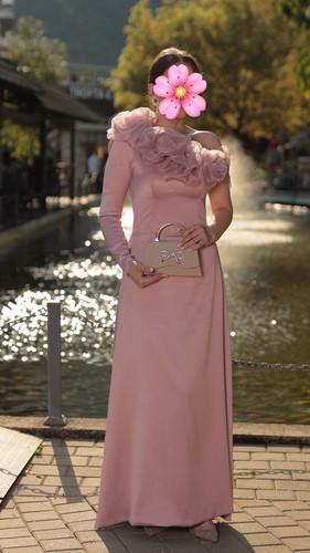 Damen abendkleid lang rosa - abendkleid, s/m