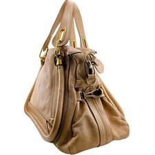 Chloe Paraty Handtasche Leder Medium Beige Damen Designer Umhängetasche Beute...
