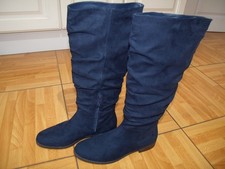 NEU Mark Adam Damen-Stiefel  Gr 41 dunkelblau Velourslederoptik