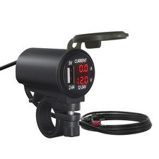 12-V-Motorrad-USB-Voltmeter-Schnellladegerät mit Schalter, Wasserdichte Han6222