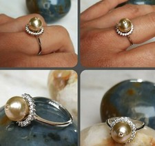 Echte Südseeperle Ring Perlen
