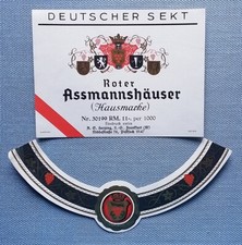 altes Sektetikett Musteretikett Etikett Label Roter Assmannshäuser Entwurf?